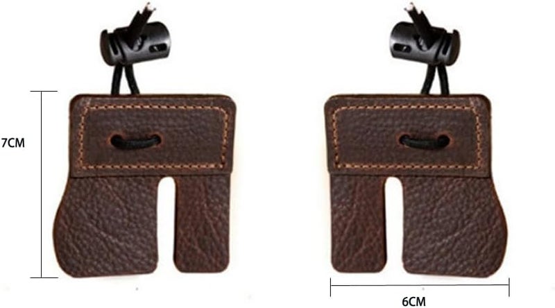 Windfulogo PU Leather Archery Finger Tab Long Bow Hand Protector for Right Hand Brown - Image 3